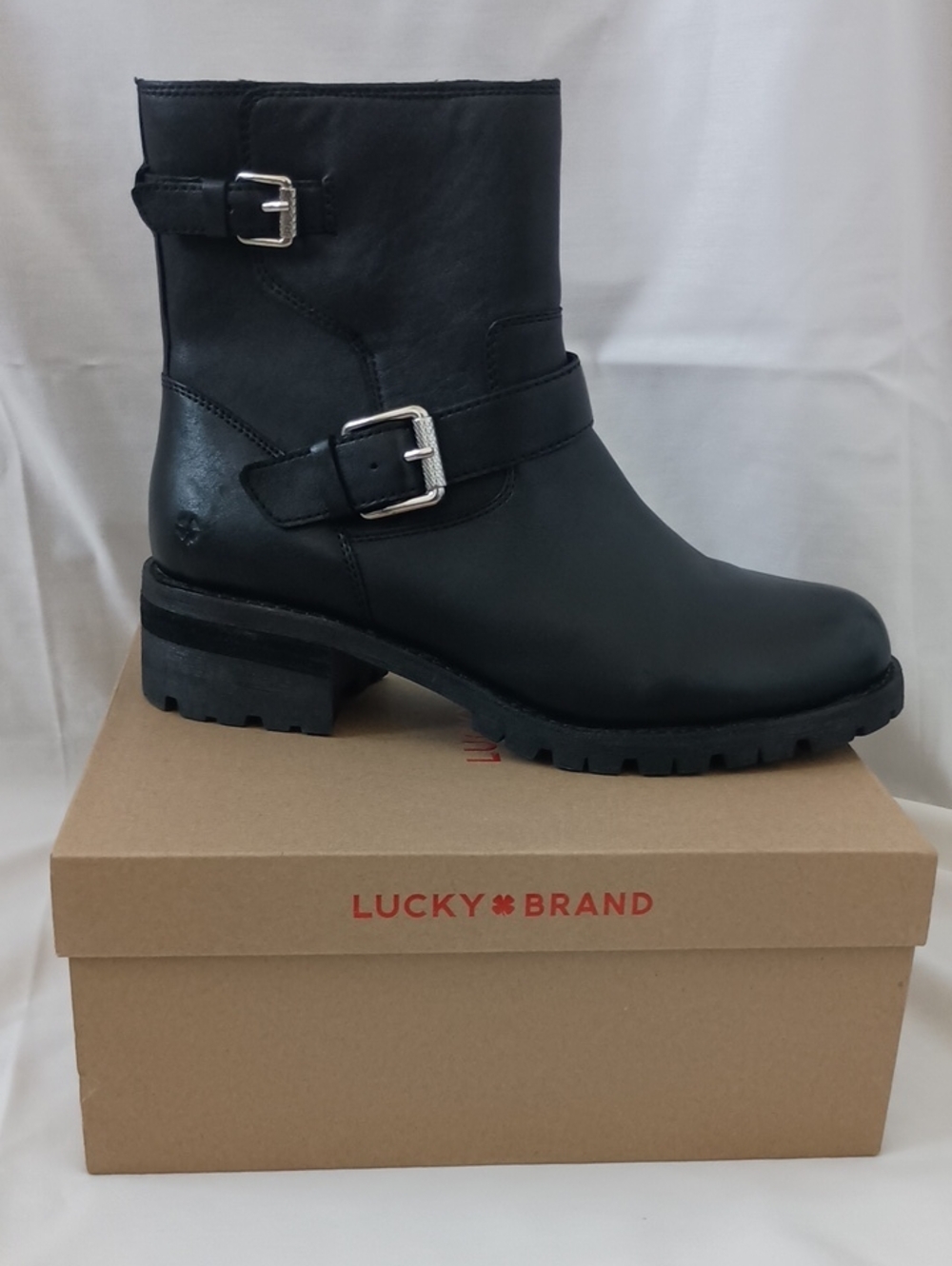 Lucky Brand Black Buckled Ankle Boot